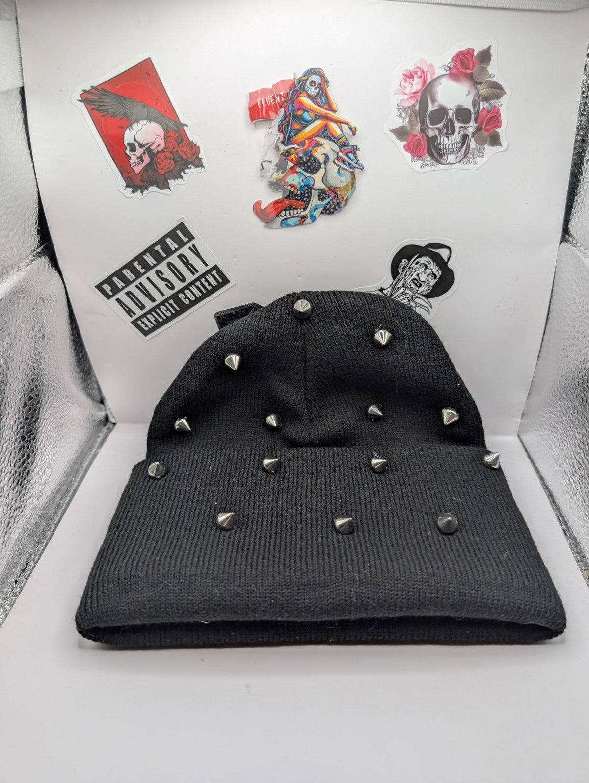 emo goth style spiked Beanie-0