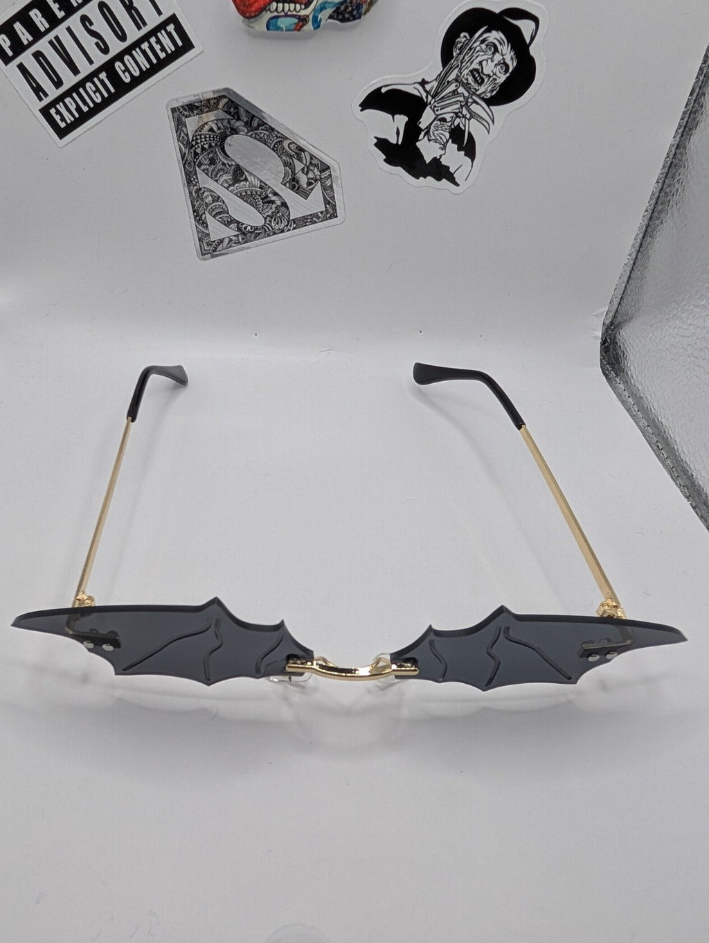 Bat Style Golden Sunglasses