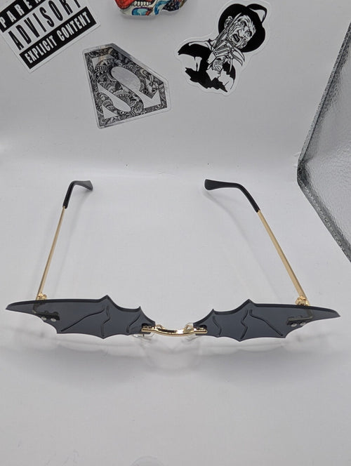 Bat Style Golden Sunglasses