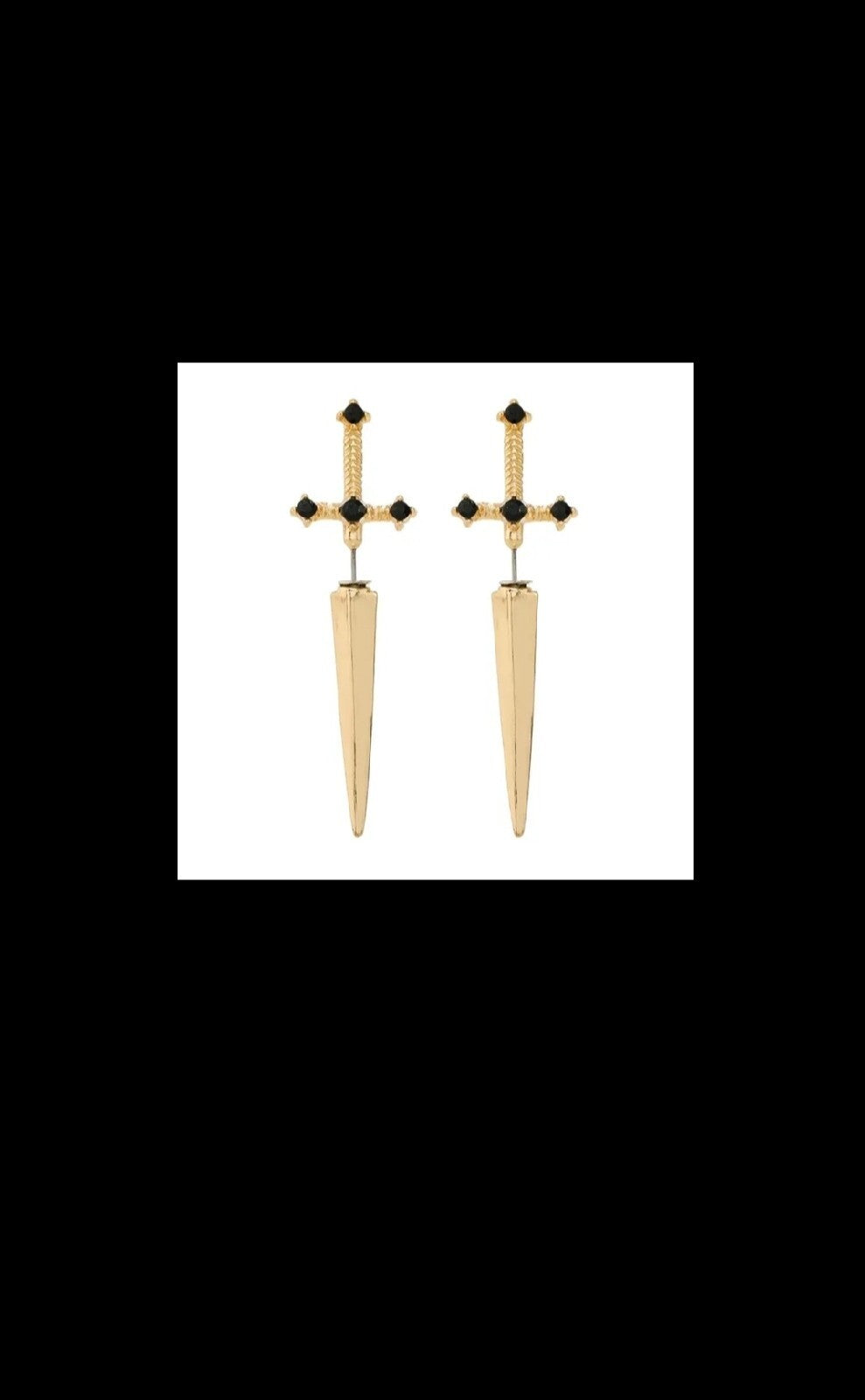 2pc/ 1 set (Gold) Sword Dagger Earrings