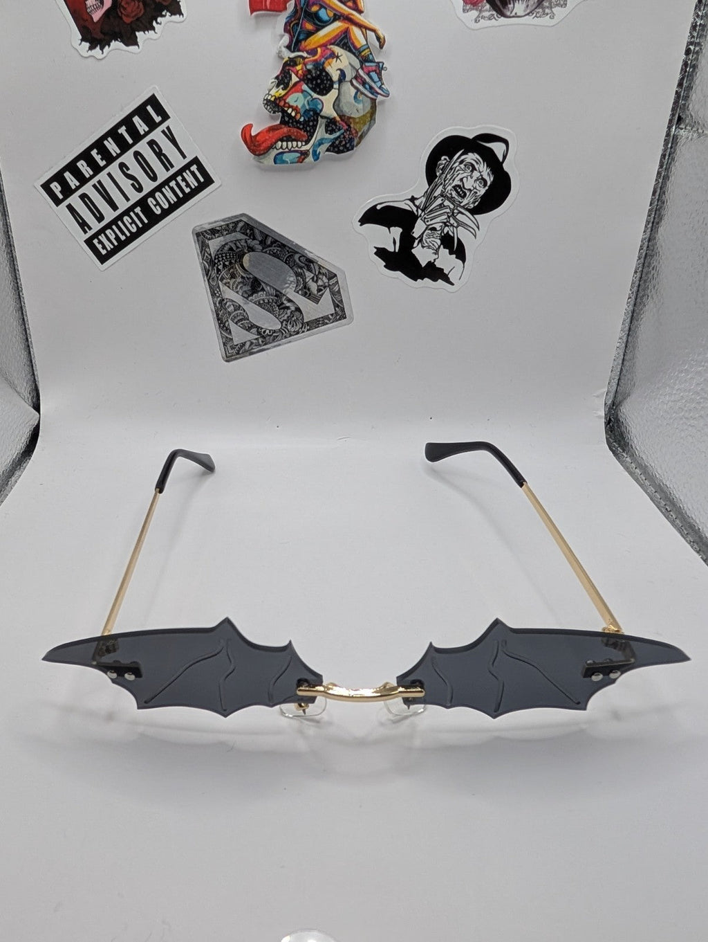 Bat Style Golden Sunglasses