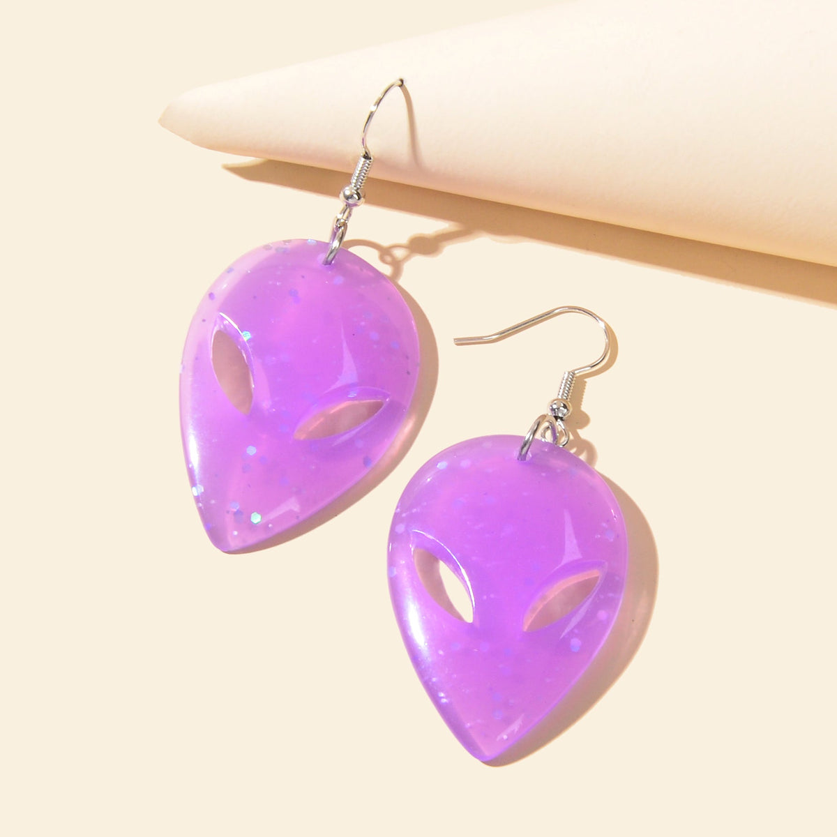 Grunge Rock Resin Saucerman Head Personality Creative Earrings Mask Jewellery