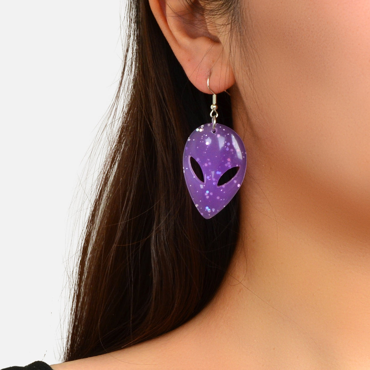 Grunge Rock Resin Saucerman Head Personality Creative Earrings Mask Jewellery