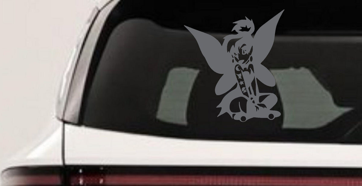 Goth Tattooed Tinkerbell Car Truck Decal Gothic Halloween Sticker Vinyl-3