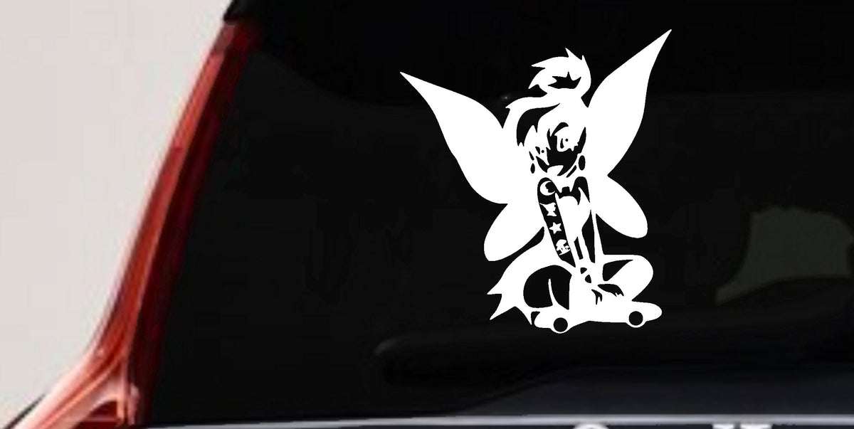 Goth Tattooed Tinkerbell Car Truck Decal Gothic Halloween Sticker Vinyl-0