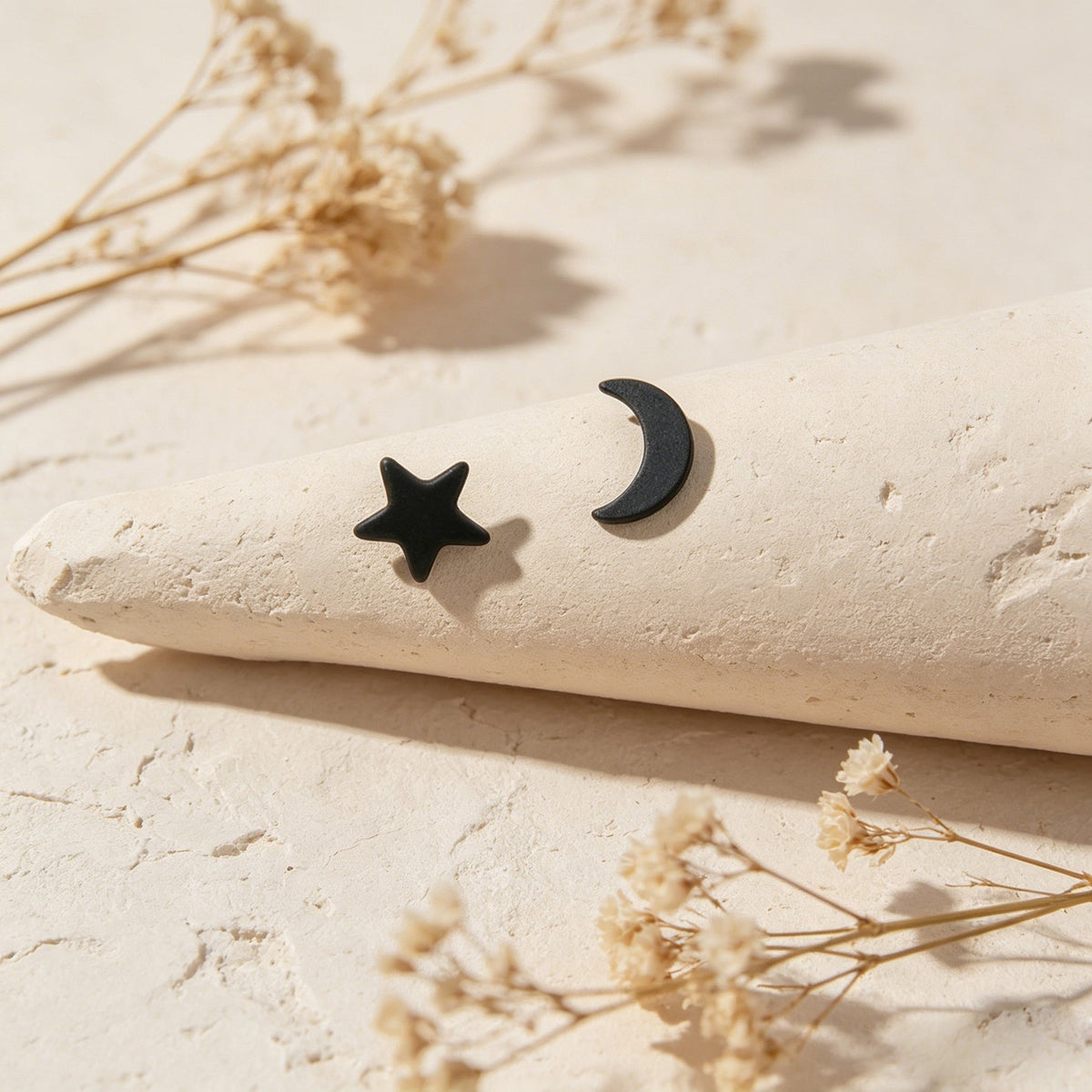 Starry Night Delight Moon and Stars Stud Earrings - Sparkle Under the Moonlight