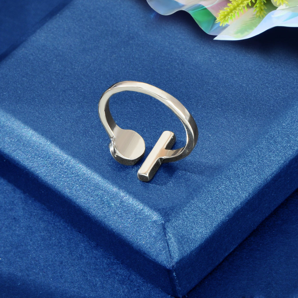 Textured Jewellery Black Enamel Round Bar Silver Open Cuff Finger Women Ring