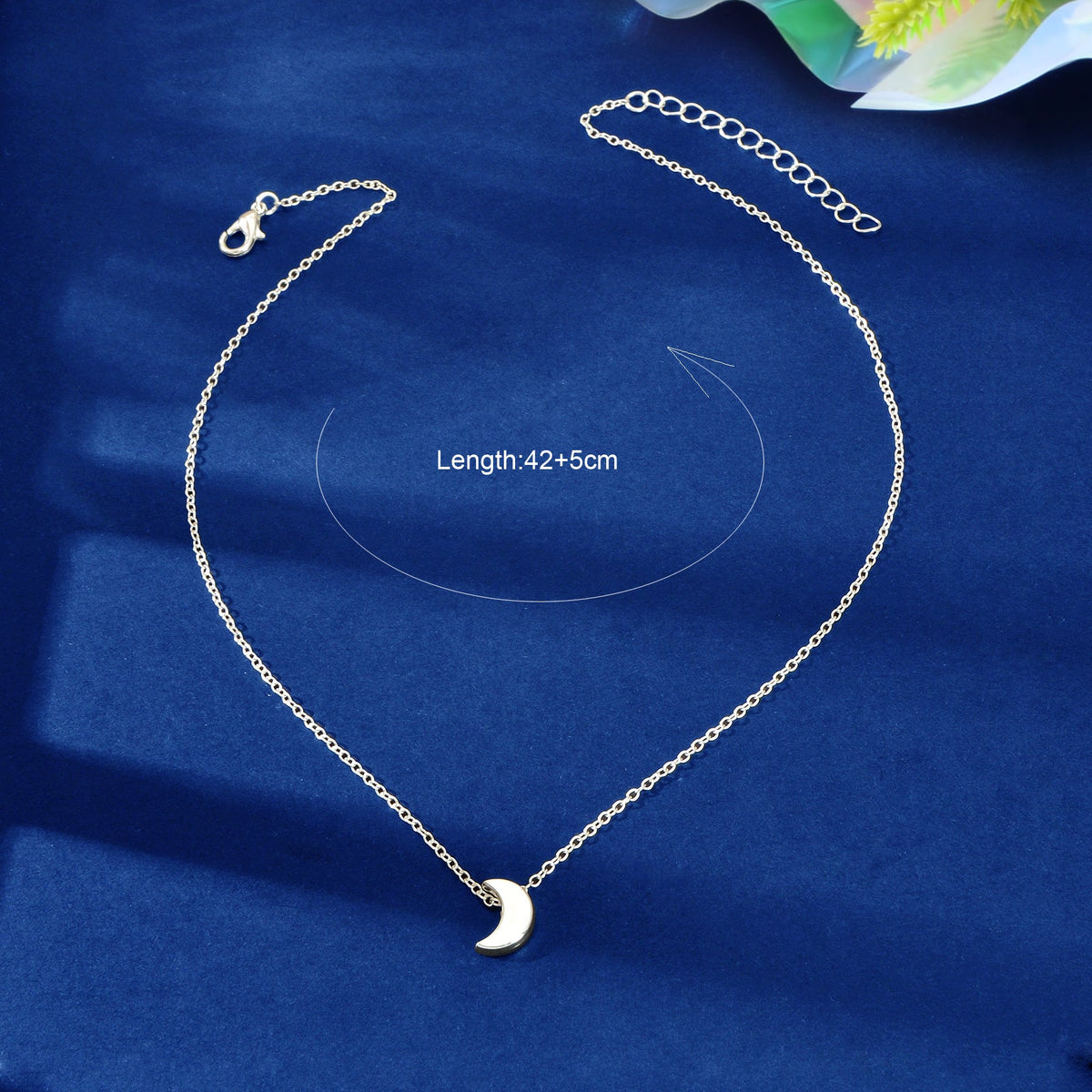 90s Gold Silver Color Chain With Tiny Moon Charm Necklace Jewellery Gifts Choker