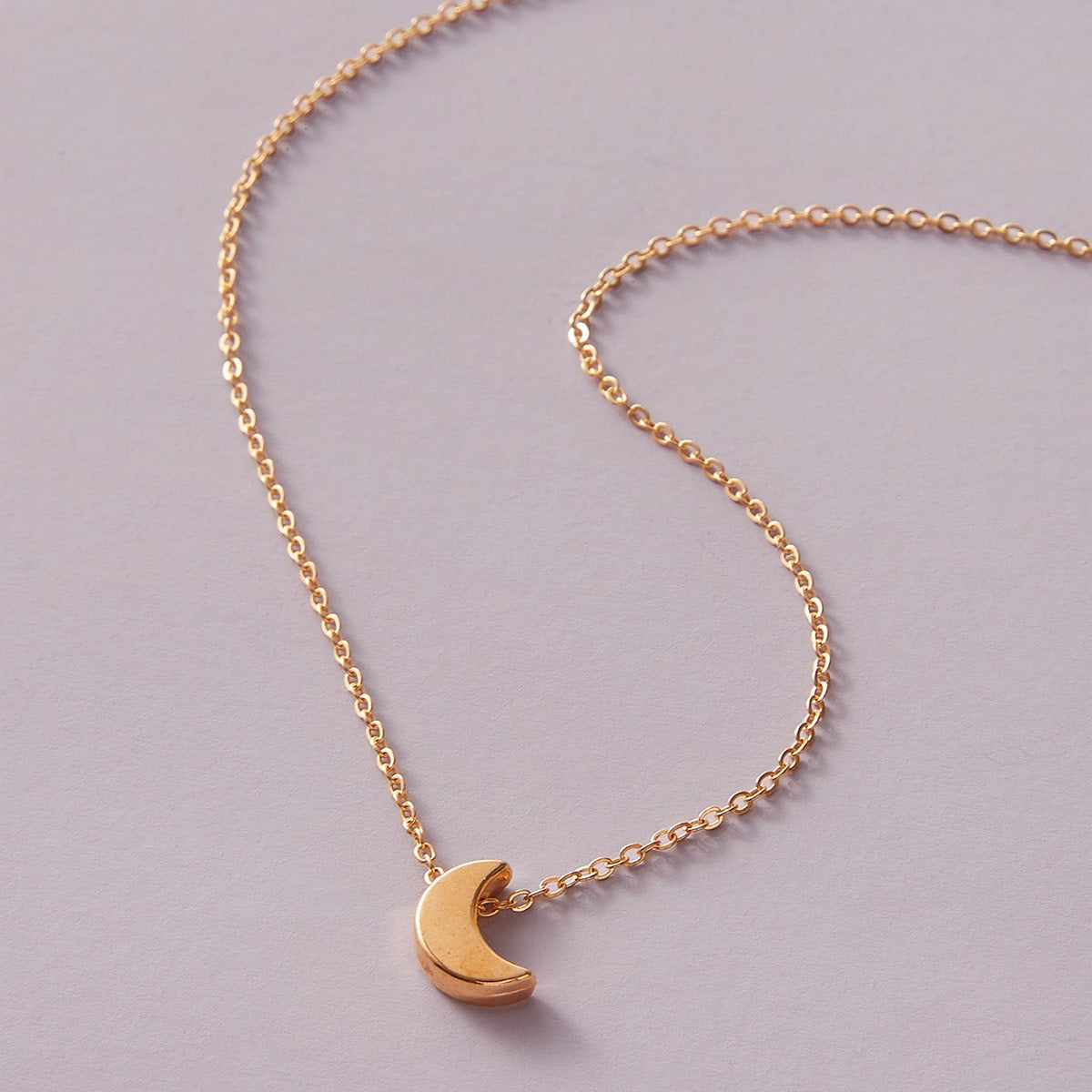 90s Gold Silver Color Chain With Tiny Moon Charm Necklace Jewellery Gifts Choker