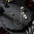 1 pc Y2K Silver Zipper Tassel Chain Ear Cuff Climber Earring Personality Daily Street Party Accessories