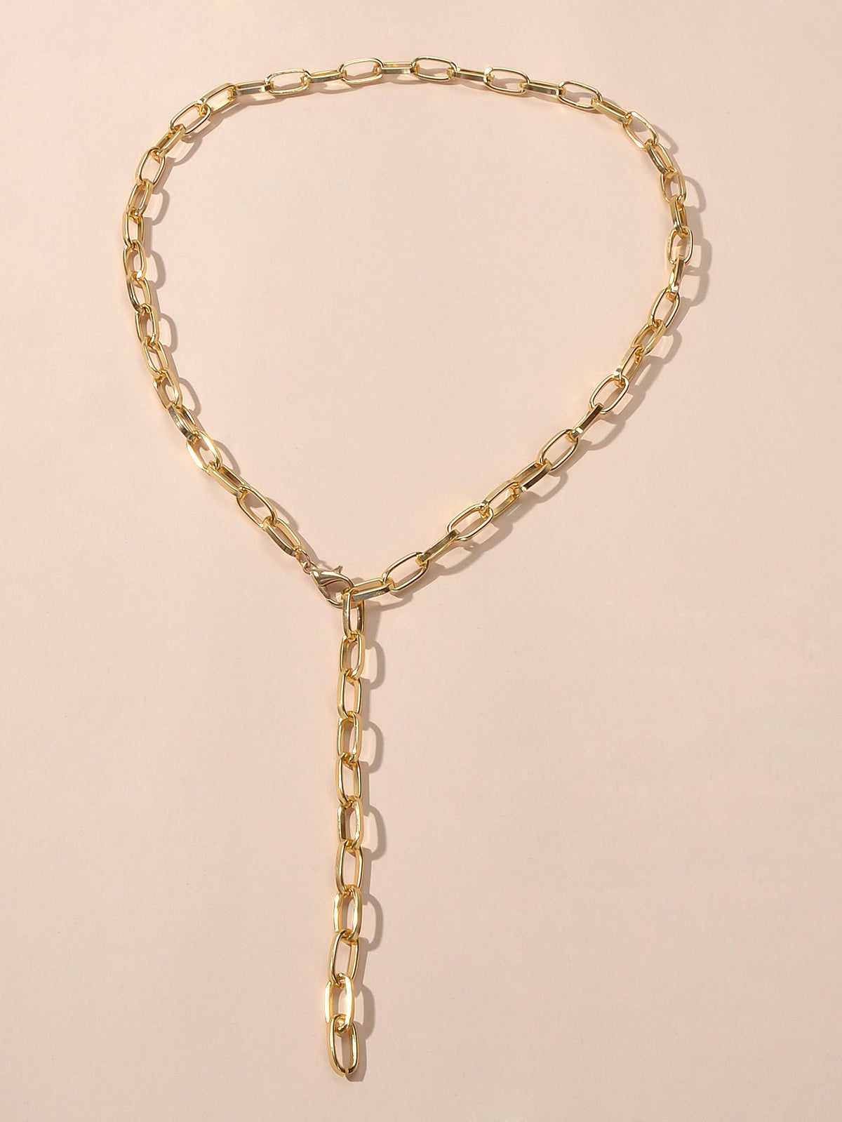 Punk Statement Thick Gold Chain Y shape Charm Necklace Party Decoration Teens