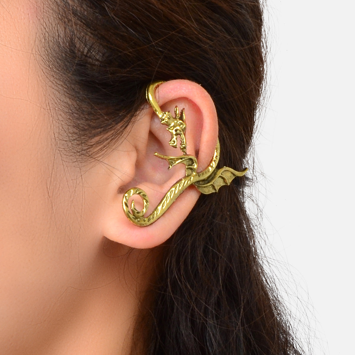 1 pc Punk Antique Gold Silver Flying Dragon Cartilage Ear Cuffs Crawler Earrings