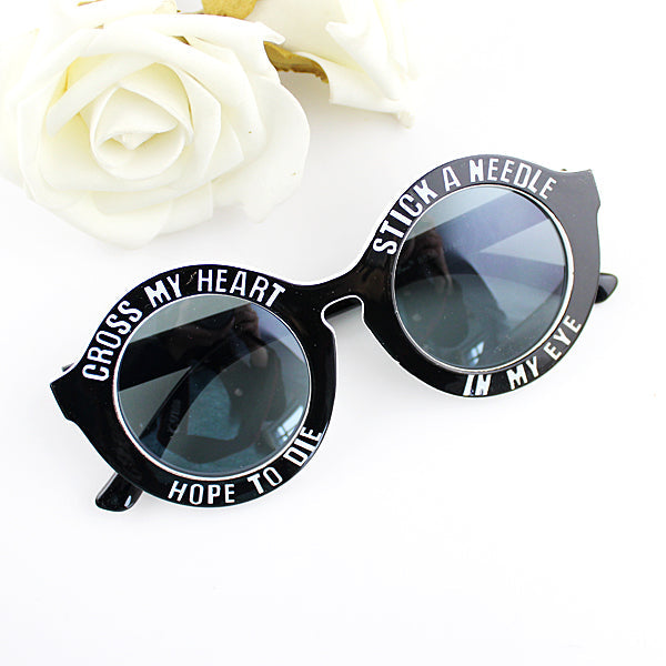 Chic White Accent Black Frame Sunglasses Trendy Sunnies Gift