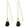 Ethnic American Jewellery Long Chain Black White Stone Boho Chic Dangle Earrings