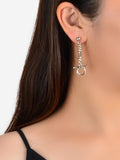 Punk Minimalist Style Silver Circle Geometric Statement Charm Earrings for Women