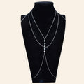 Gold Silver Body Chain with Layered Bra Chains Bikini Nightclub Body Jewellery