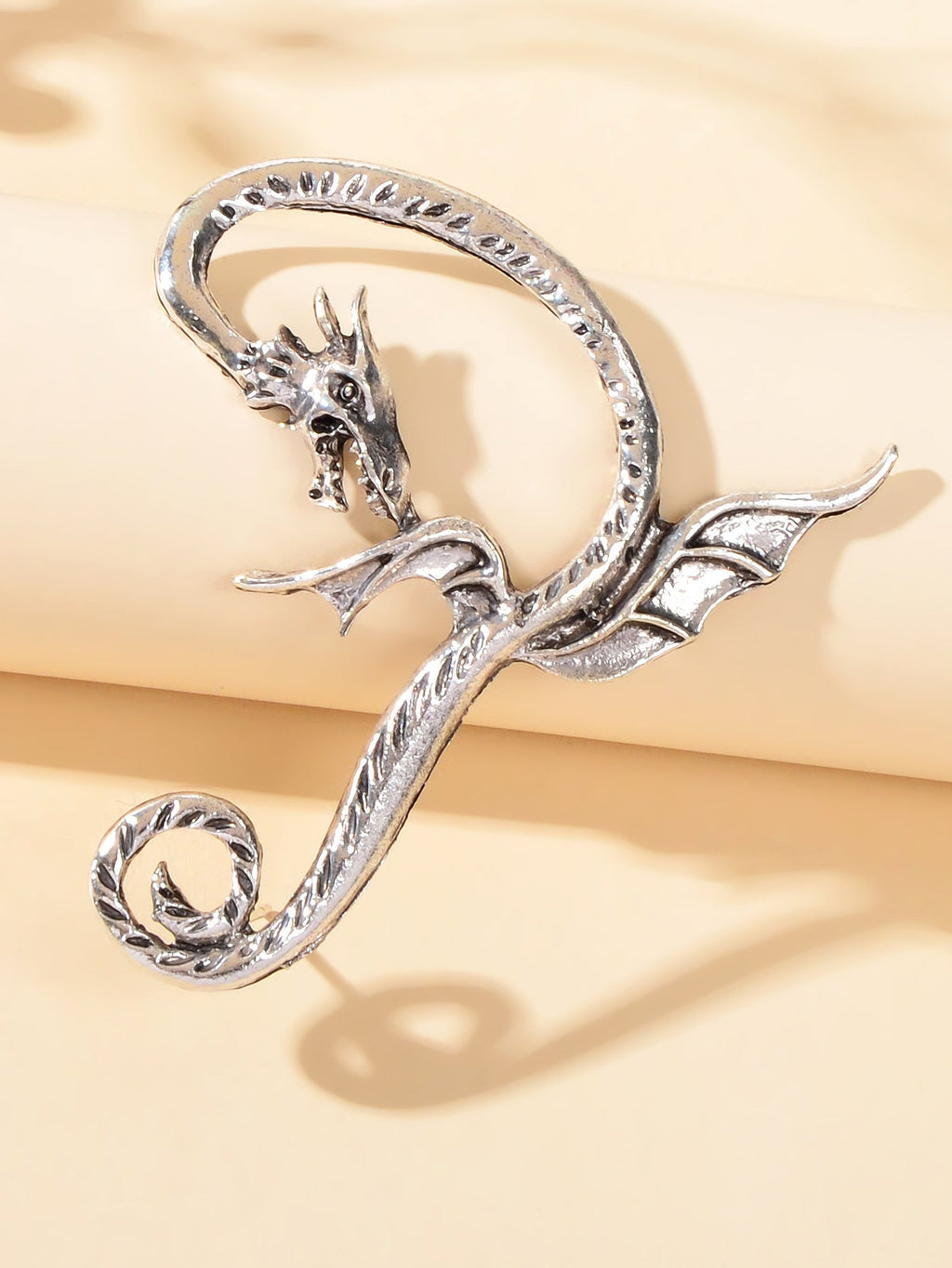 1 pc Punk Antique Gold Silver Flying Dragon Cartilage Ear Cuffs Crawler Earrings