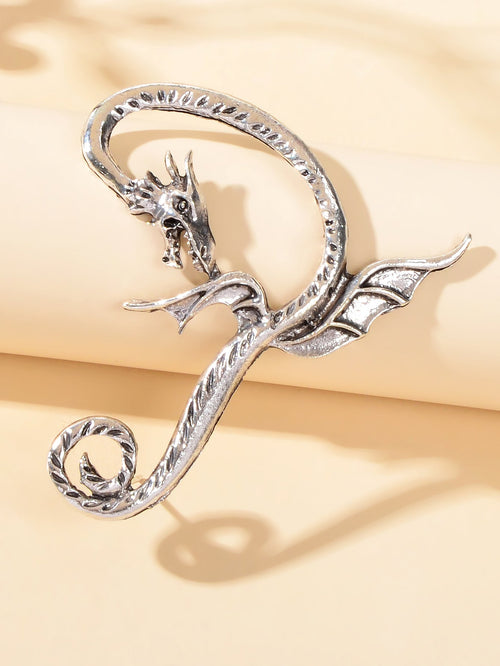 1 pc Punk Antique Gold Silver Flying Dragon Cartilage Ear Cuffs Crawler Earrings