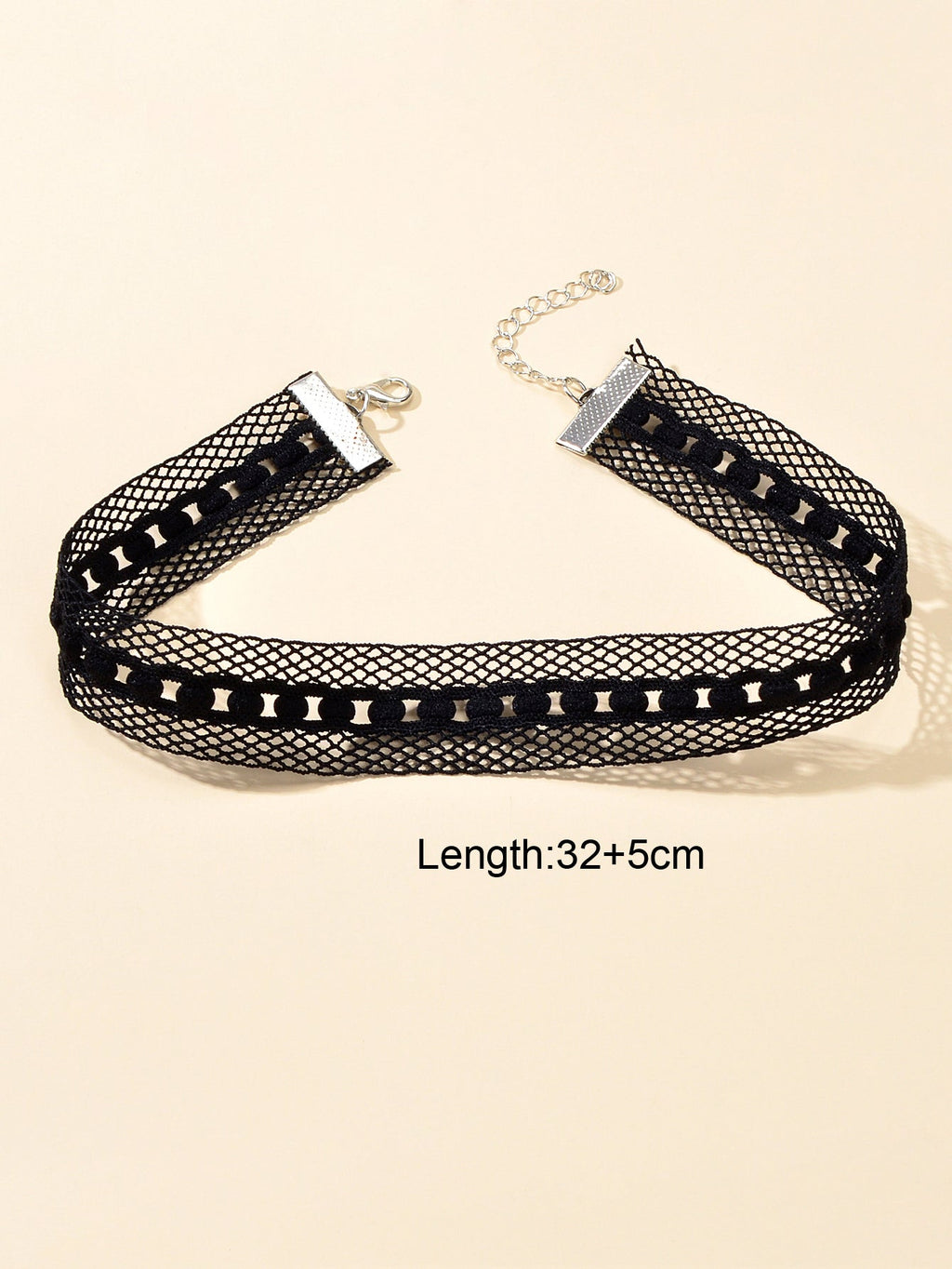 Retro Punk Style 90s Black Lace Geometric Tattoo Choker Necklace Grunge Collar