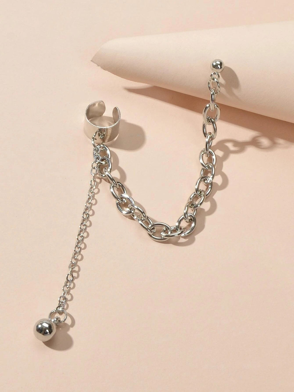1 pc Punk Women Jewellery Silver Chain Stud Earrings Ear Cuff Wholesale Price