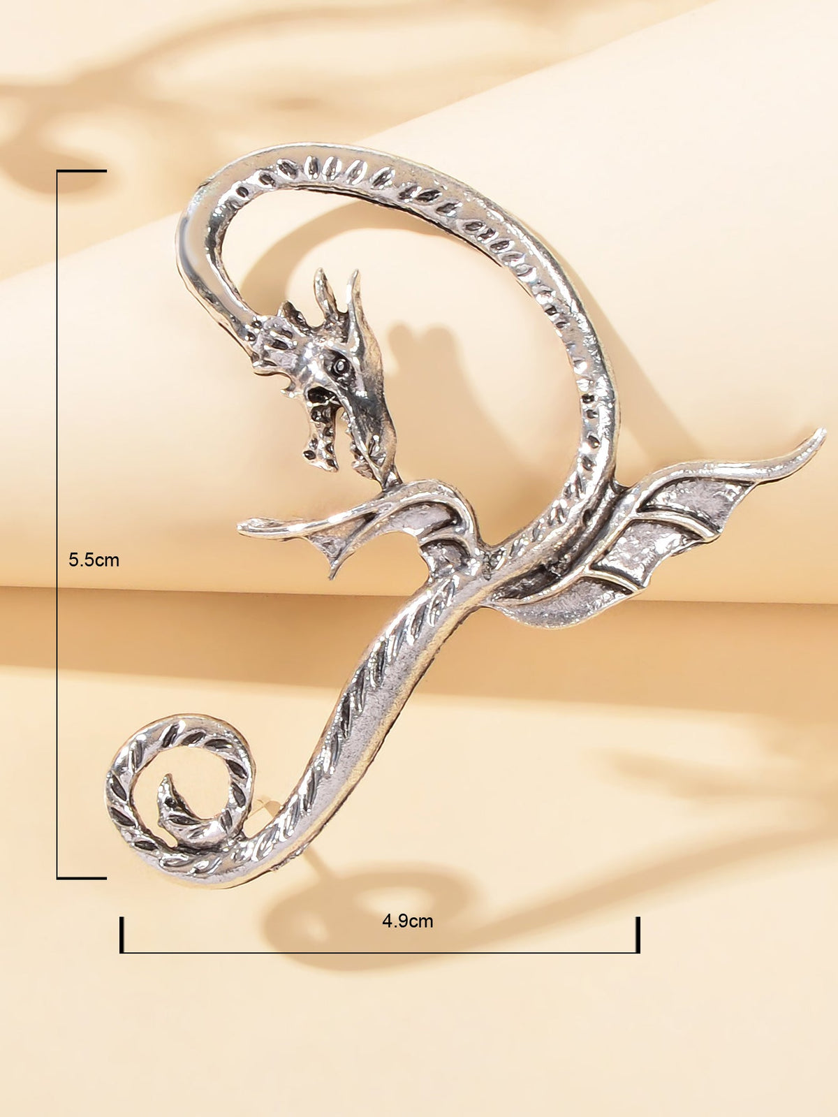 1 pc Punk Antique Gold Silver Flying Dragon Cartilage Ear Cuffs Crawler Earrings