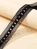 Retro Punk Style 90s Black Lace Geometric Tattoo Choker Necklace Grunge Collar