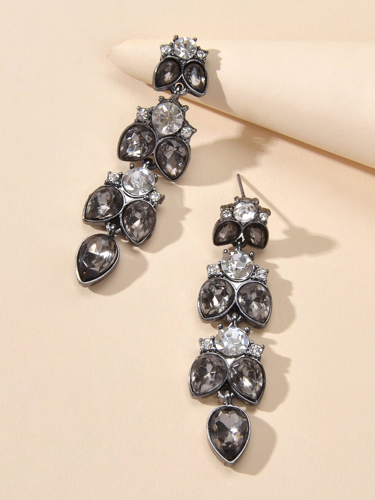 Textured Luxurious Shining Crystal Zircon Flower Water Drop Party Earrings Gift