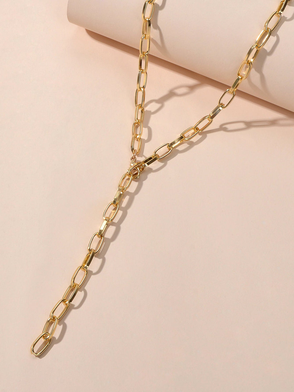 Punk Statement Thick Gold Chain Y shape Charm Necklace Party Decoration Teens