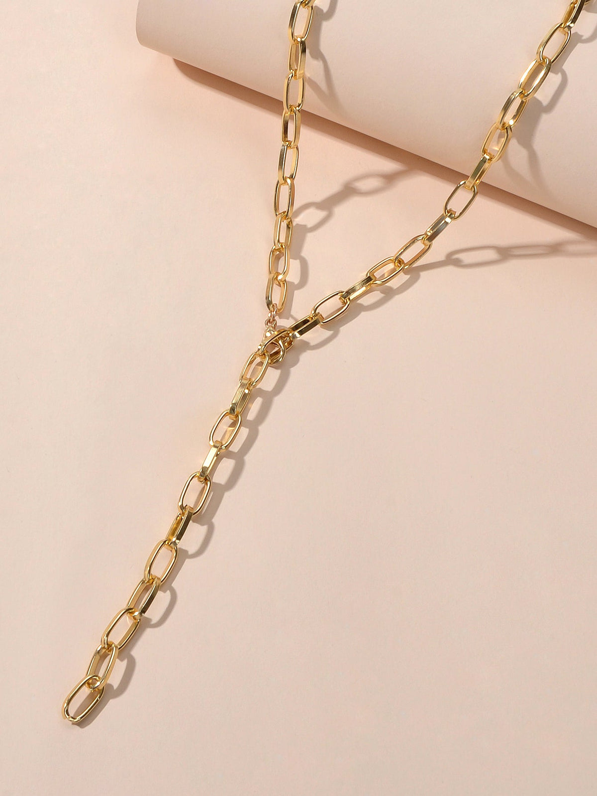 Punk Statement Thick Gold Chain Y shape Charm Necklace Party Decoration Teens