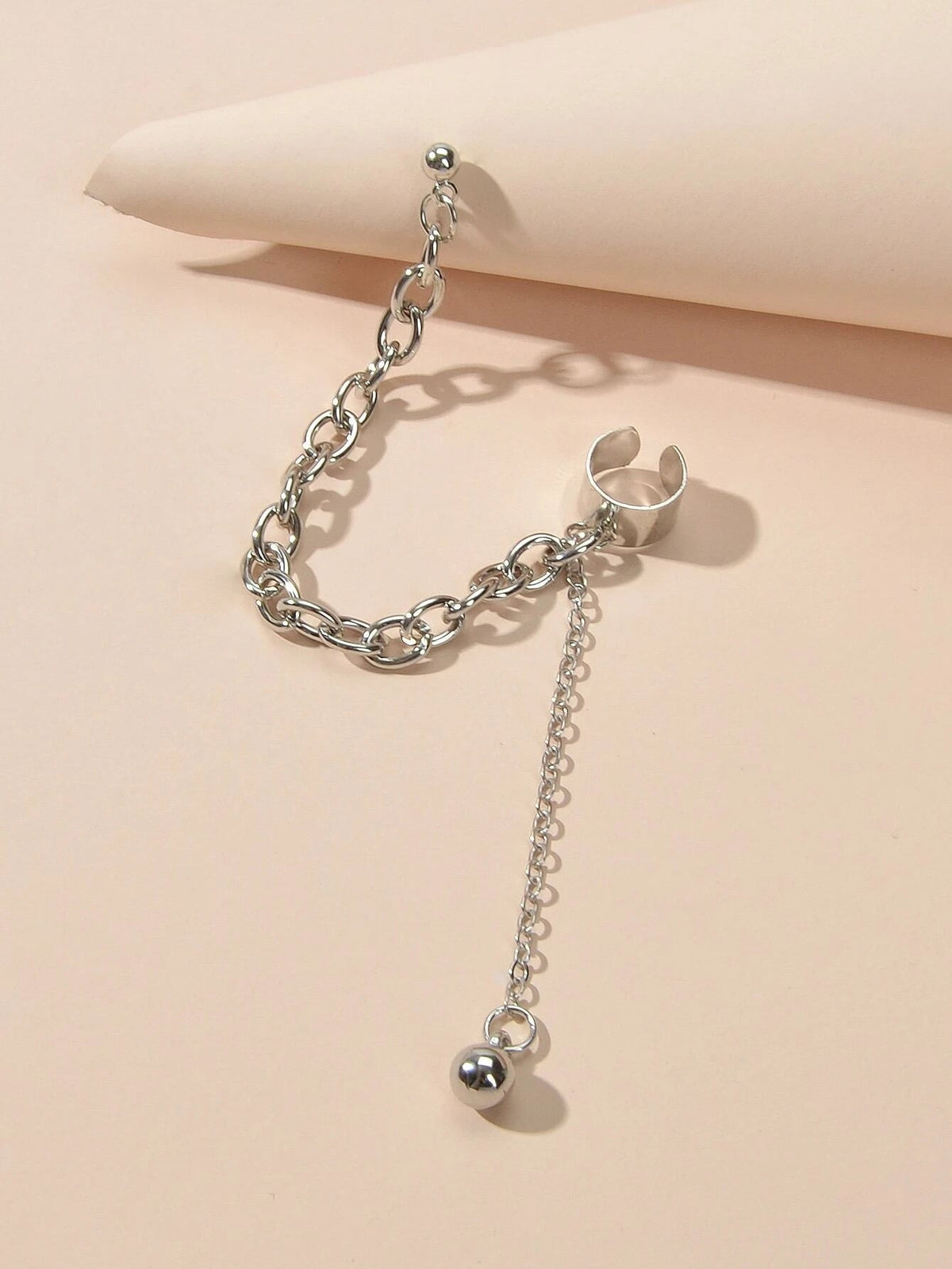 1 pc Punk Women Jewellery Silver Chain Stud Earrings Ear Cuff Wholesale Price