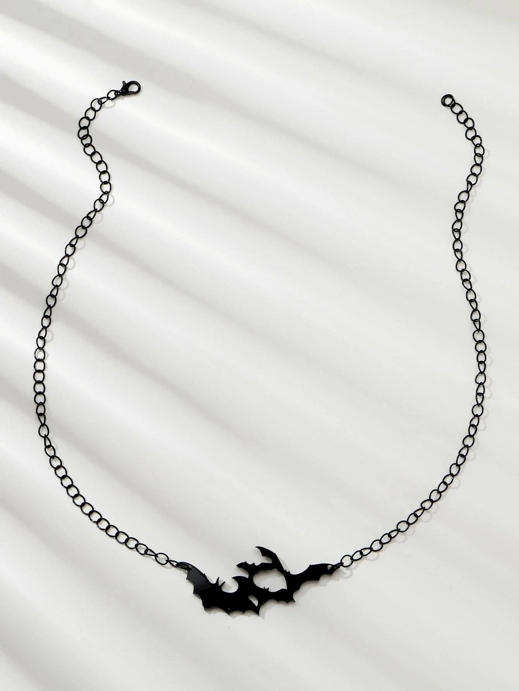 Halloween Jewellery Black Acrylic Bat Statement Pendant Punk Necklace Accessory