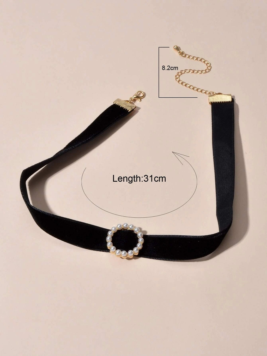 Retro Jewellery Pearl Decor Green Black Red Velvet Choker Necklace Accessories