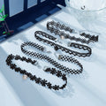 Black Elastic 4pcs Lace Flower Boho Gothic 90s Tattoo Choker Triangle Collar